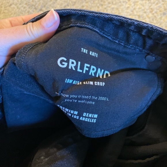GRLFRND Women’s Kate Low Rise Slim Crop Jeans Size 26 Black 100% Cotton - Picture 7 of 11